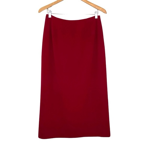 Lauren Ralph Lauren | Vintage Wool Blend Crimson Wrap Skirt - Picture 12 of 14